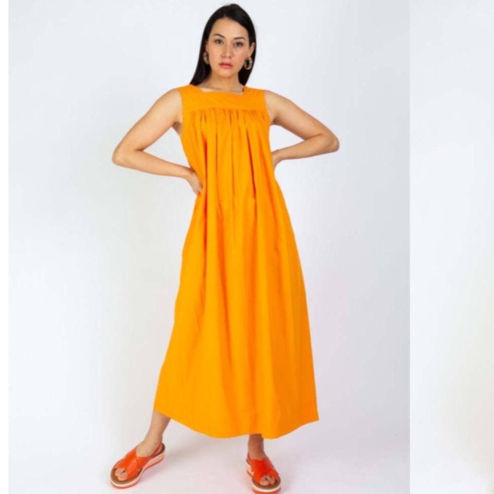 Odeeh sleeveless poplin dress orange sz 38